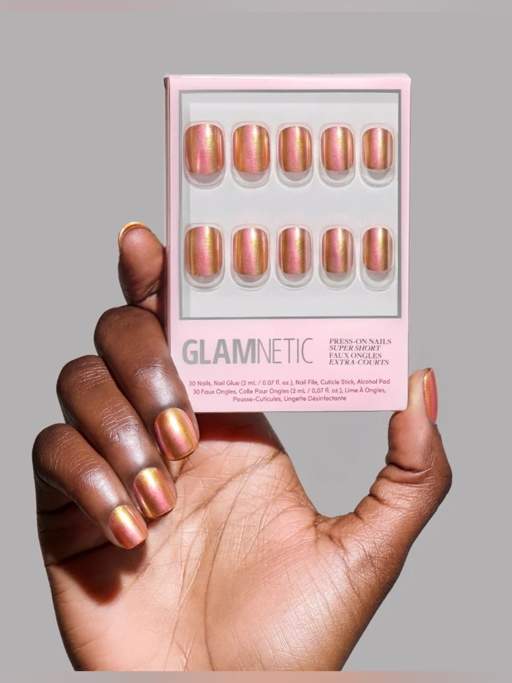 2 for $24 - Glamnetic Press-On Nails - Papaya Chrome